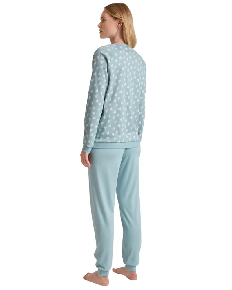 41454 Sterling Blue Midnight Love 100% Cotton Pajamas Set