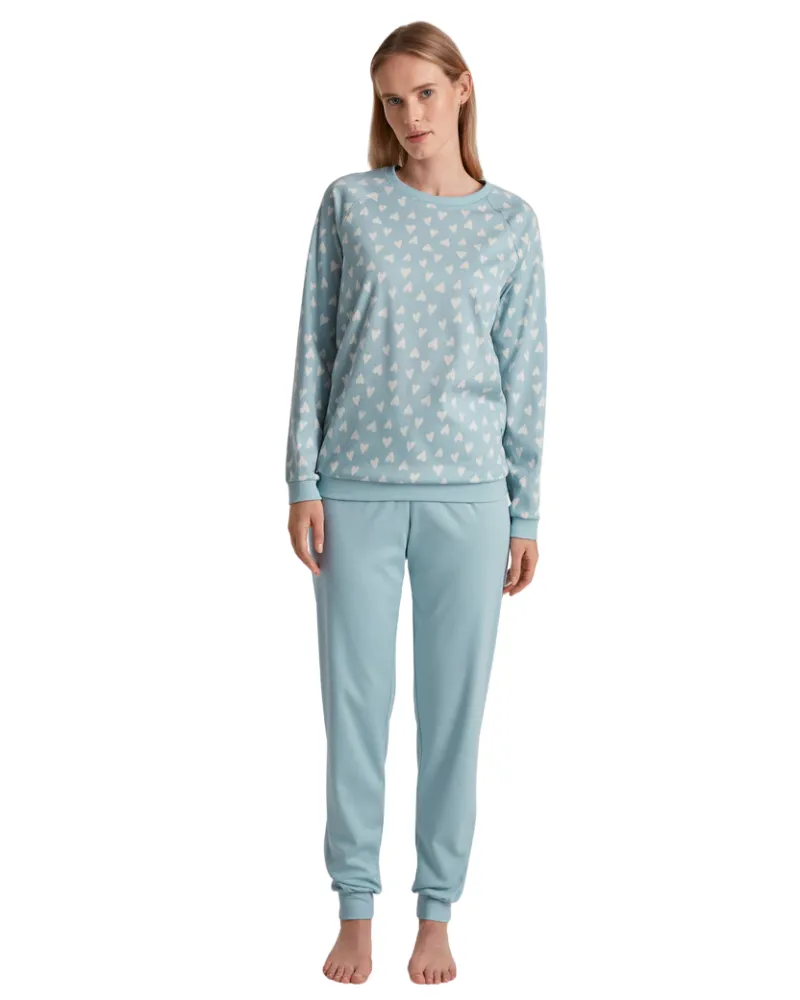 41454 Sterling Blue Midnight Love 100% Cotton Pajamas Set