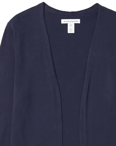 Amazon Essentials Women's Lightweight Open-Front Cardigan Sweater (Available in Plus Size), Navy, Large