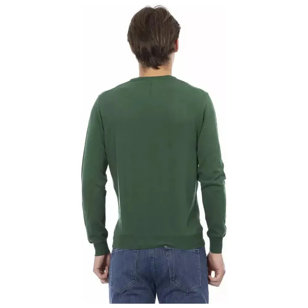 Baldinini Trend Green Cotton Mens Sweater