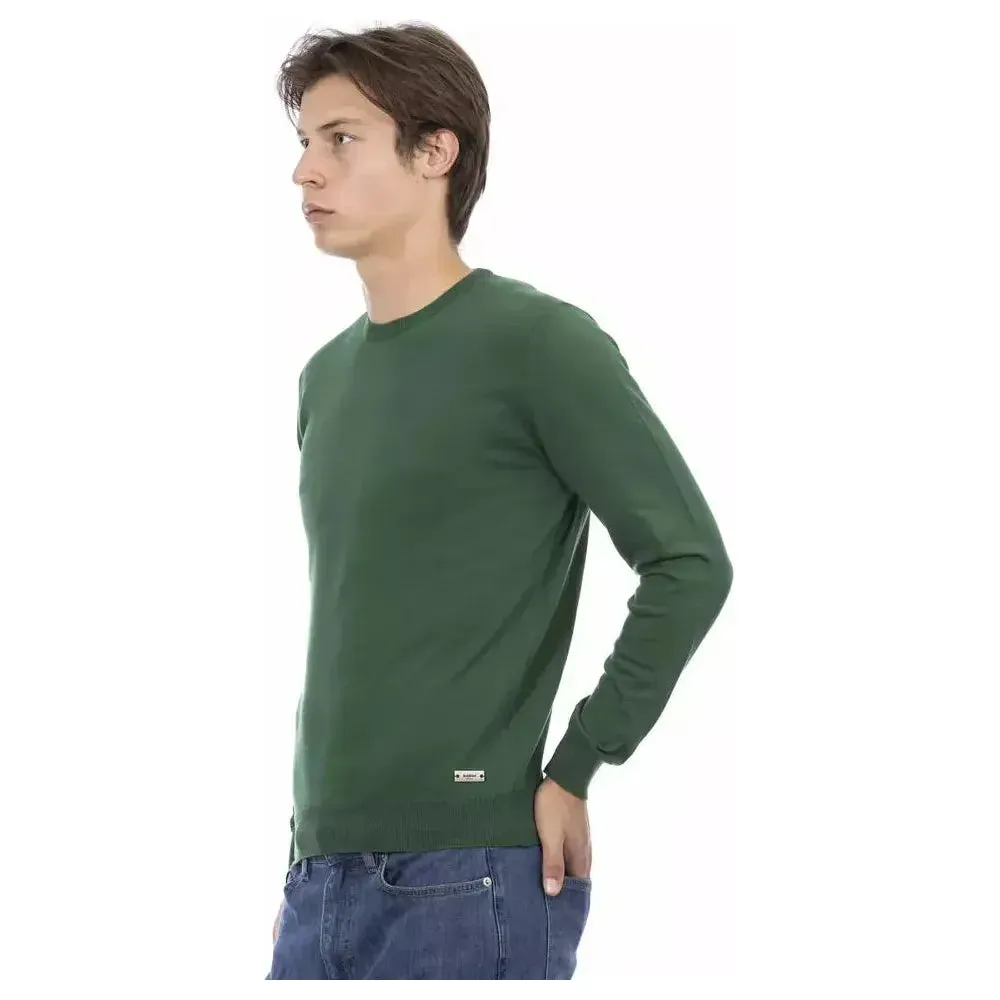 Baldinini Trend Green Cotton Mens Sweater