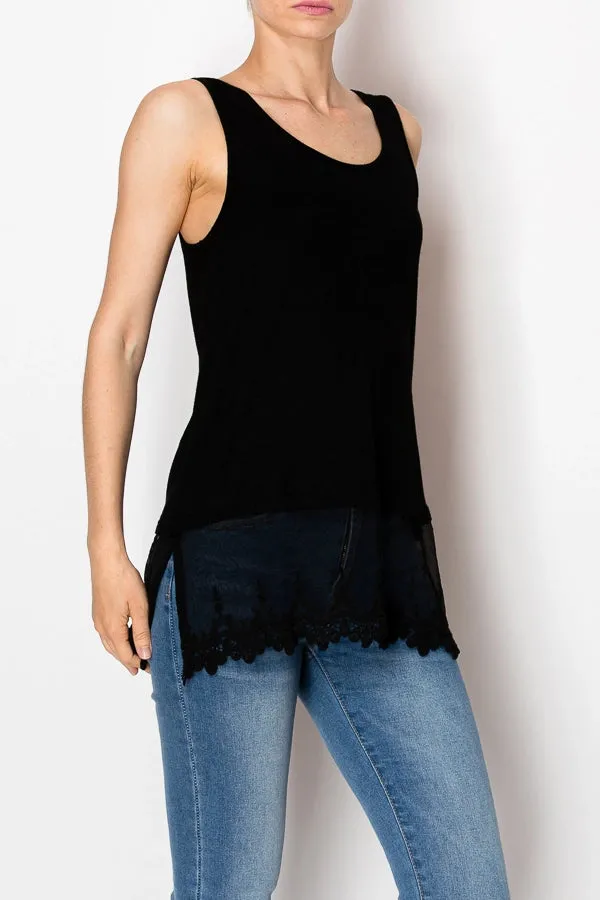 Bethany Lace Tank in Black