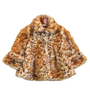 Big Girls Snow Leopard Faux Coat 7-12