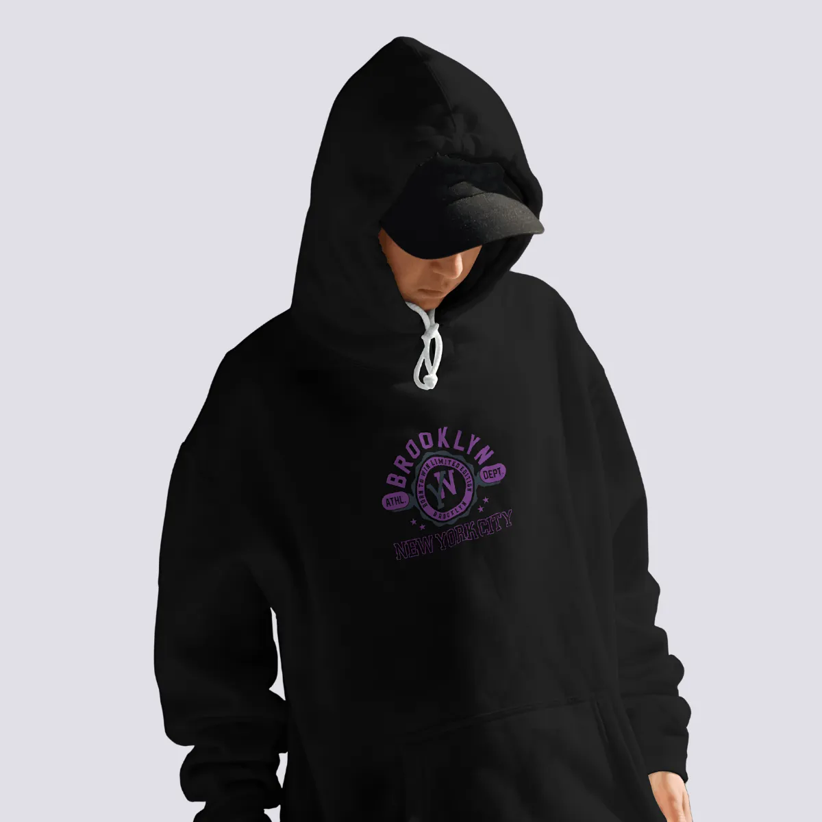 Brooklyn Pride Relaxed Fit Black Hoodie For Men By DemonWear