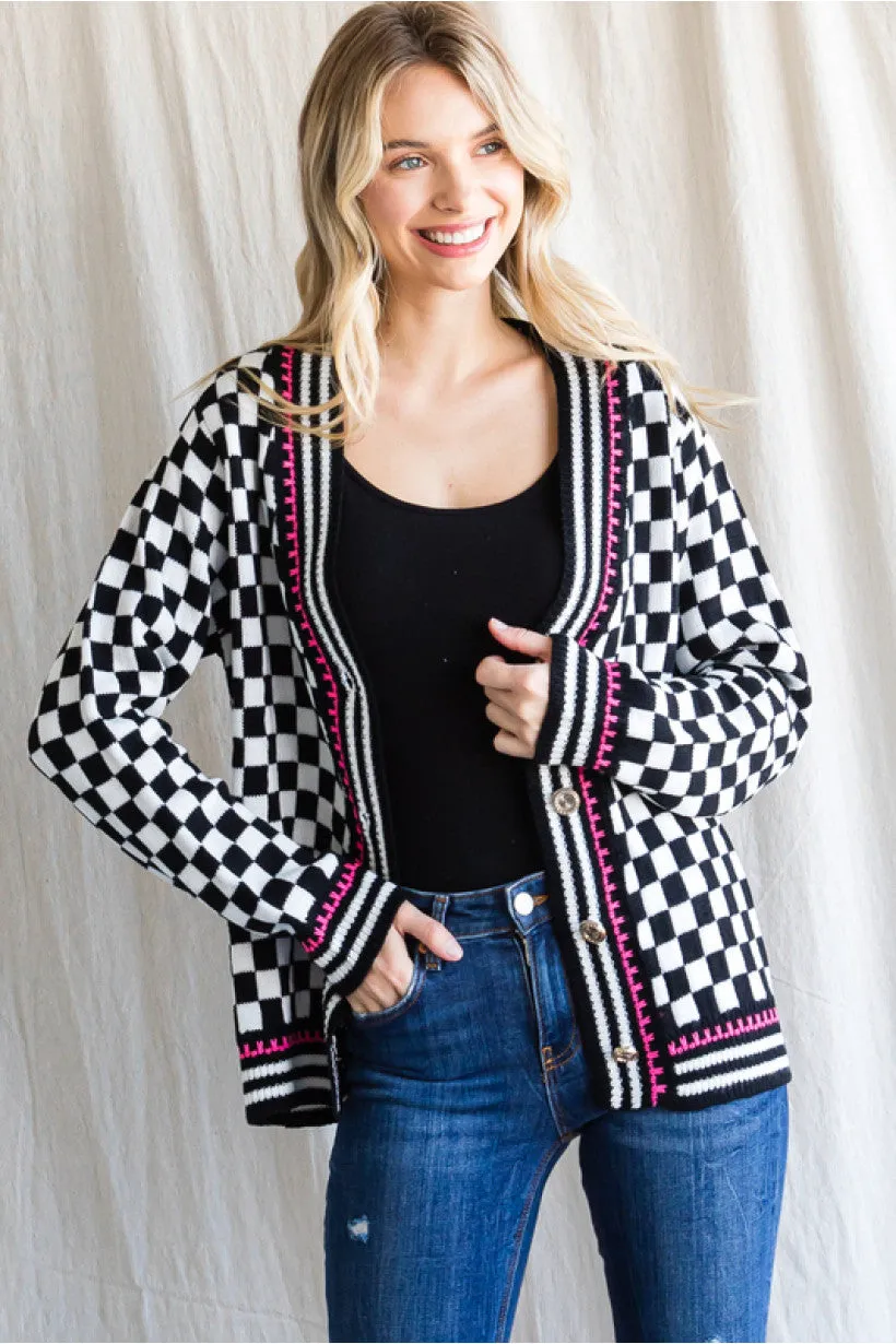 Checkerboard Cardigan