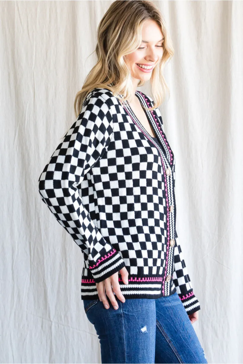 Checkerboard Cardigan