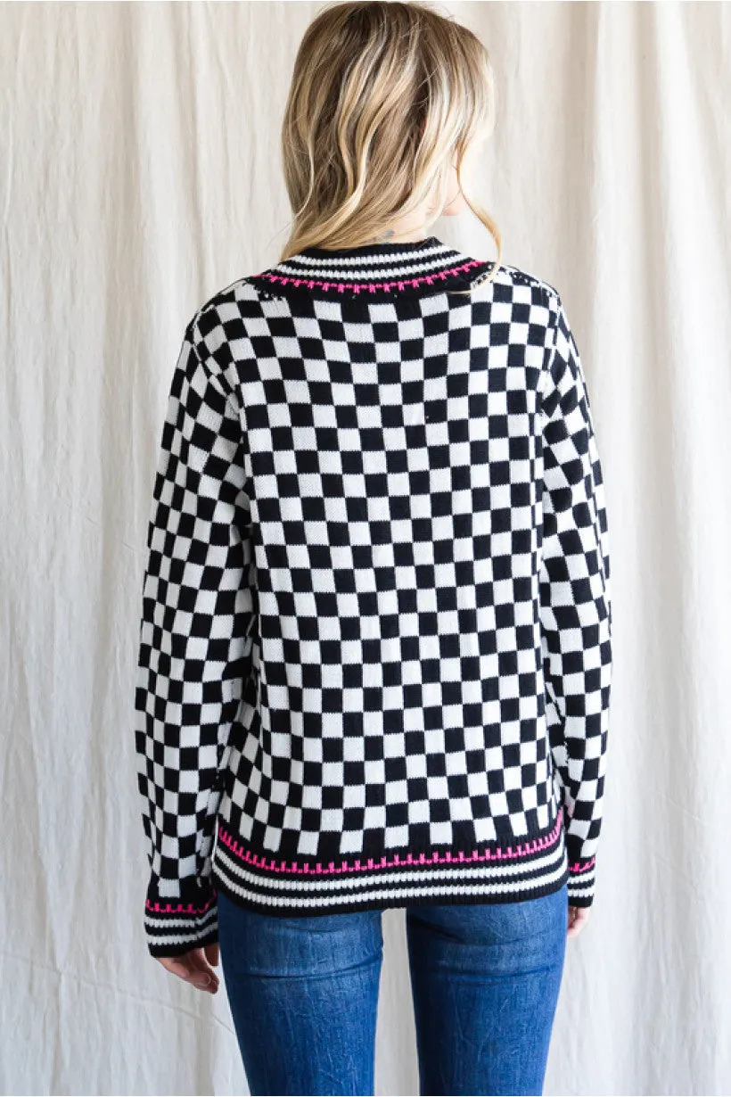 Checkerboard Cardigan