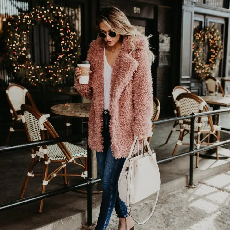 Chloe imitation fur long coat