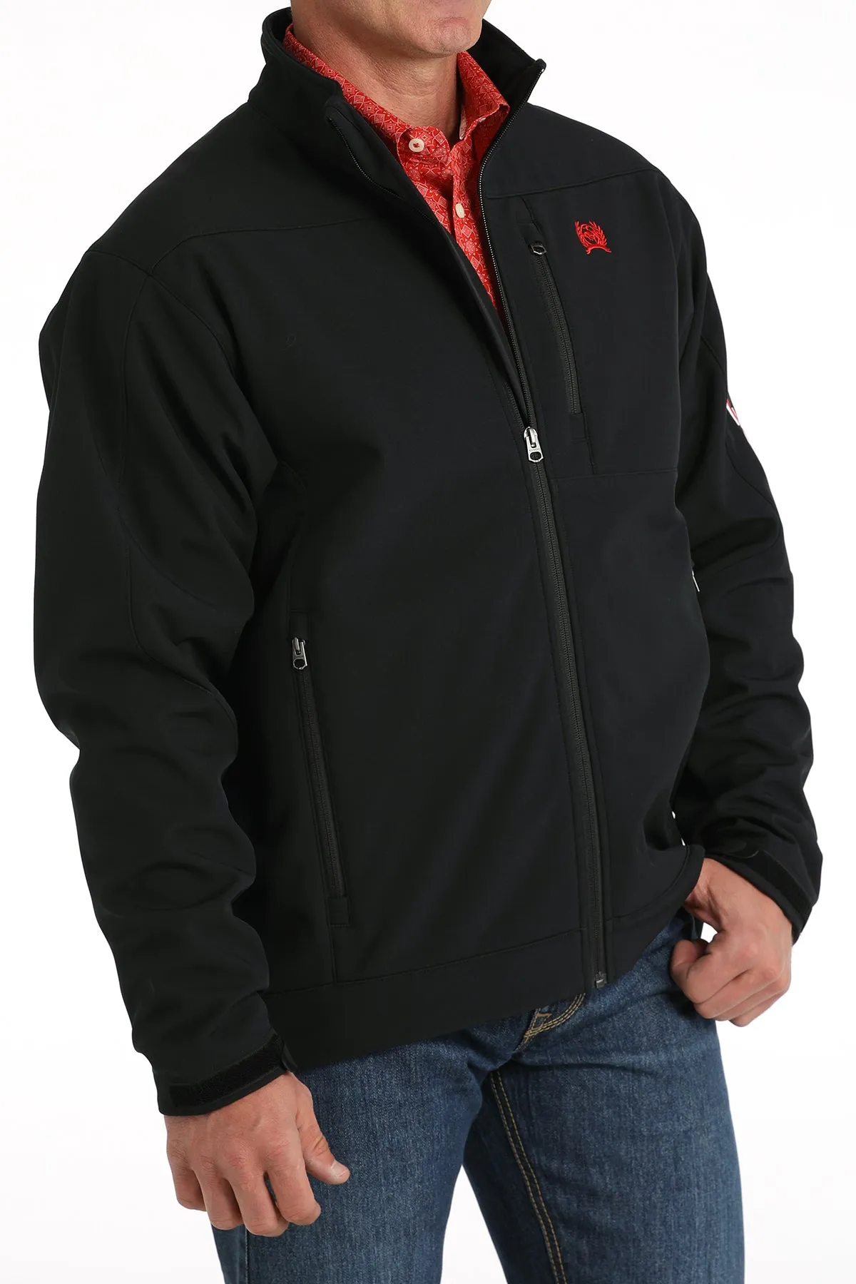 Cinch Men's Black Bonded Jacket with Patriotic Logo