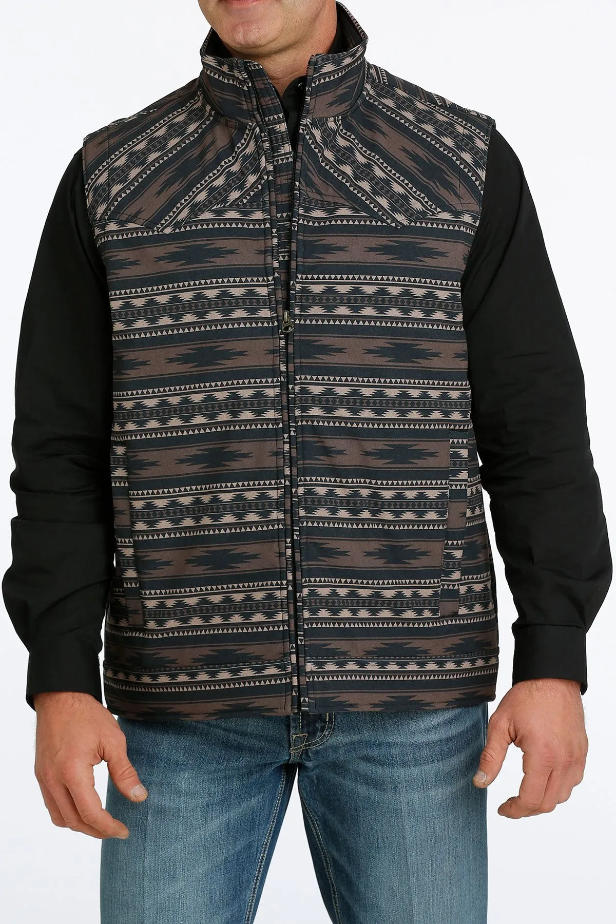 Cinch Men's Concealed Carry Printed Brown Bonded Vest