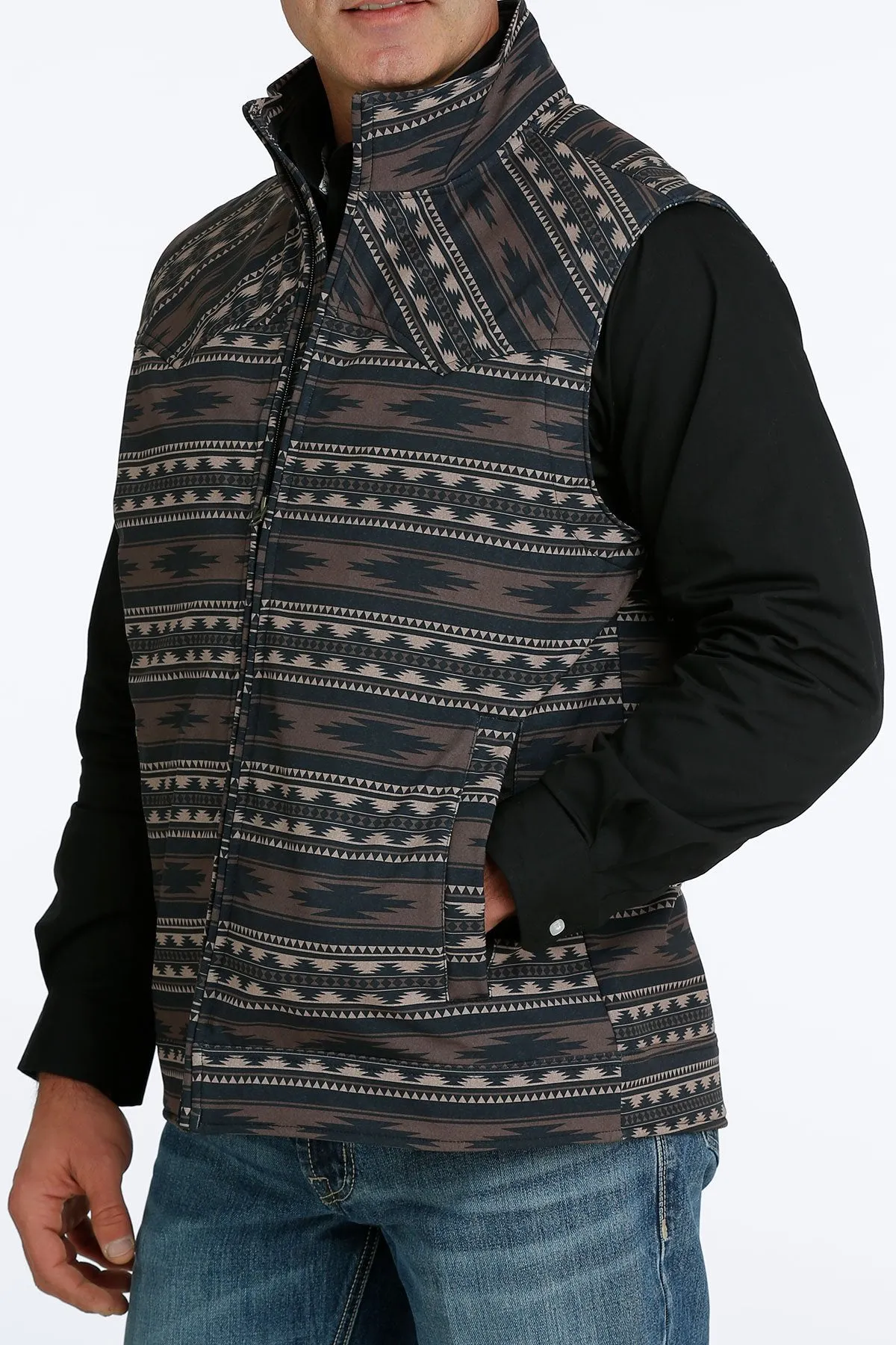 Cinch Men's Concealed Carry Printed Brown Bonded Vest