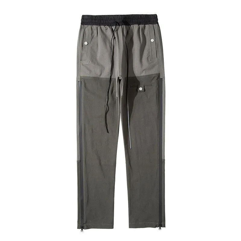 Color Block Side Zip Casual Pants