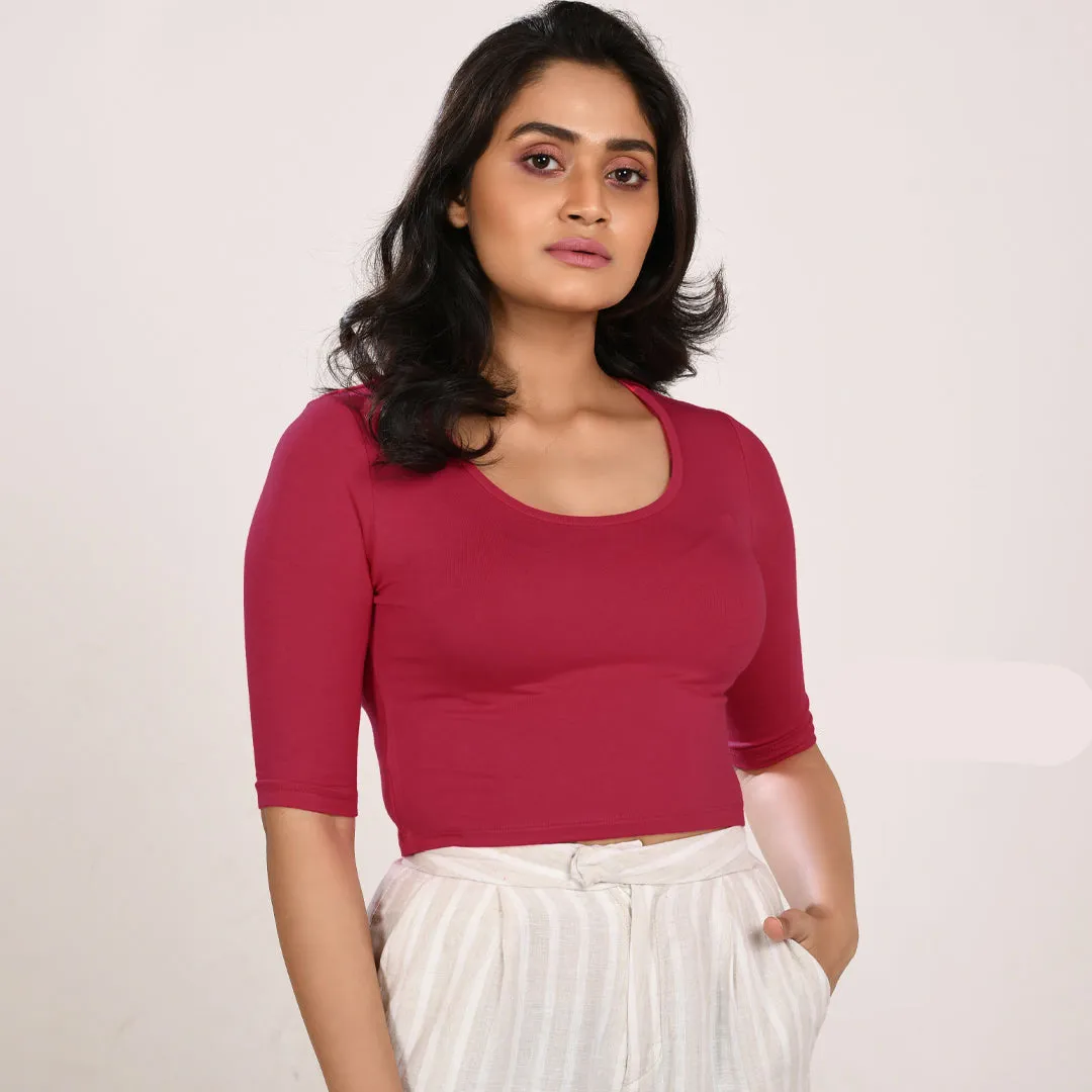 Cotton Rayon Blouses Plus Size - Elbow Sleeves