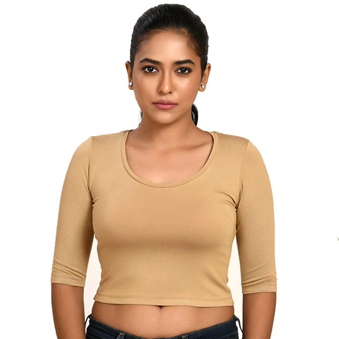 Cotton Rayon Blouses Plus Size - Elbow Sleeves