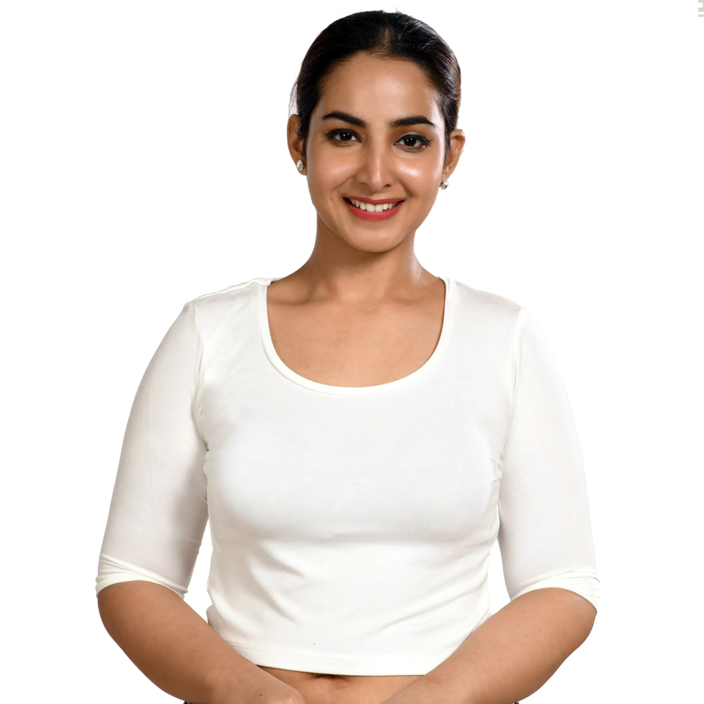 Cotton Rayon Blouses Plus Size - Elbow Sleeves