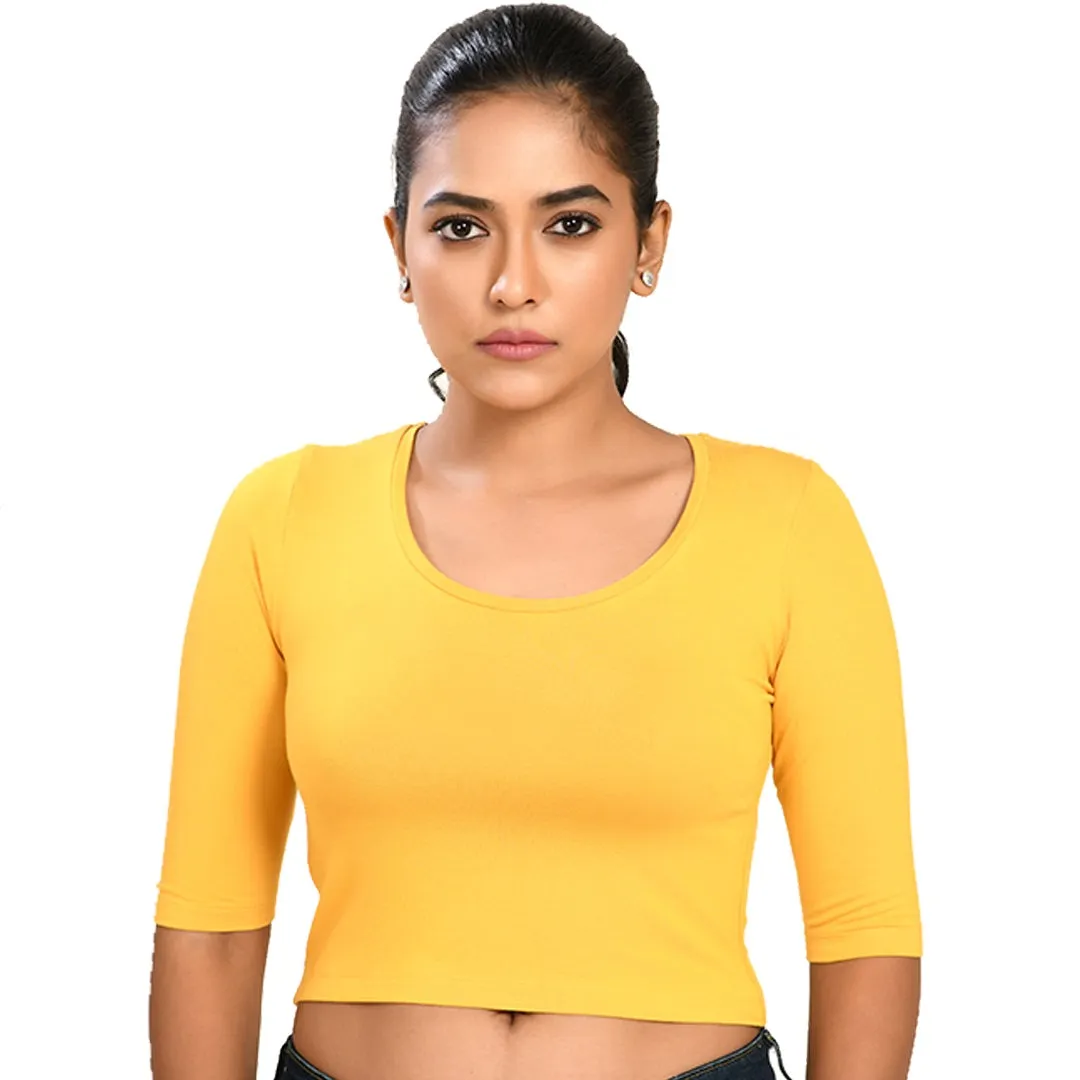 Cotton Rayon Blouses Plus Size - Elbow Sleeves