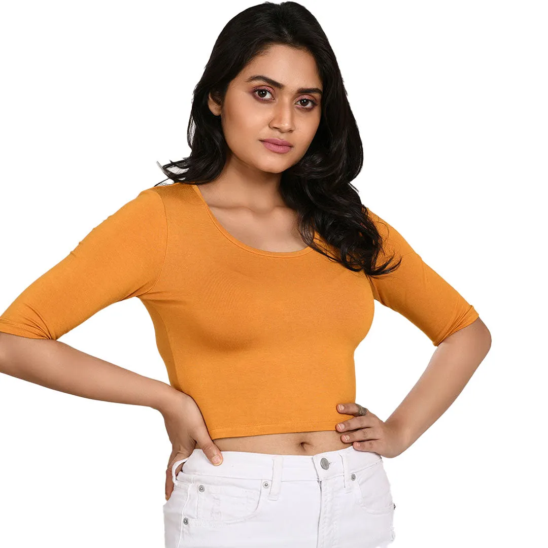 Cotton Rayon Blouses Plus Size - Elbow Sleeves