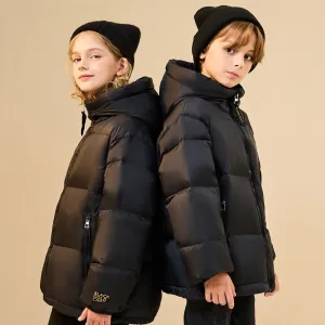 Cozy and Stylish Mid-Waist Down Jacket for Kids – Available in Black, Red, and Purple