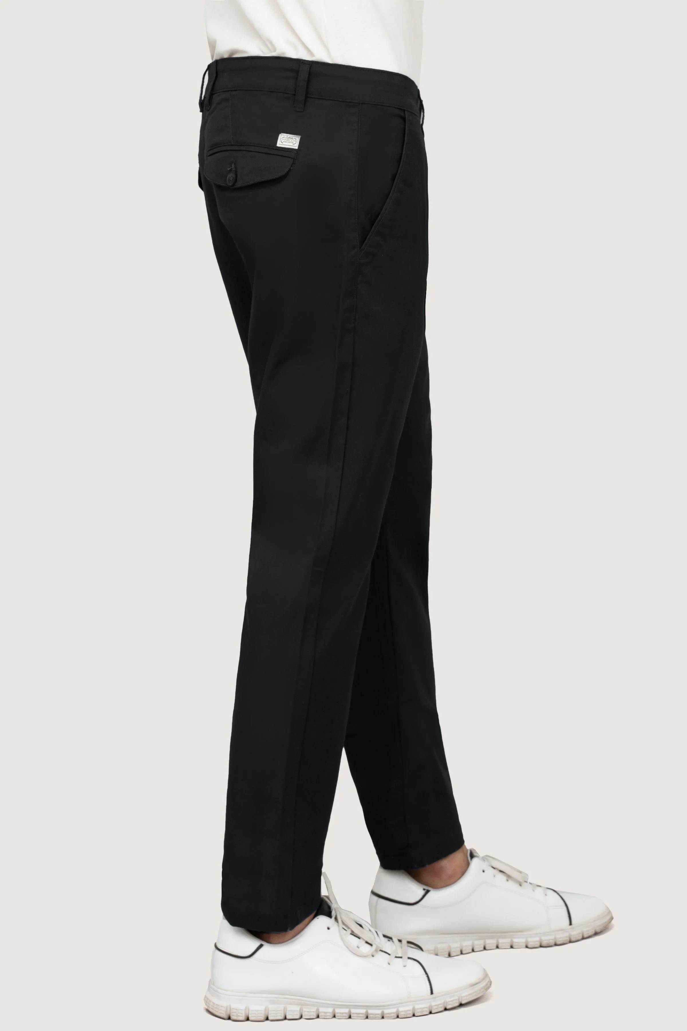 CROSS POCKET TWILL SLIMFIT BLACK PANT