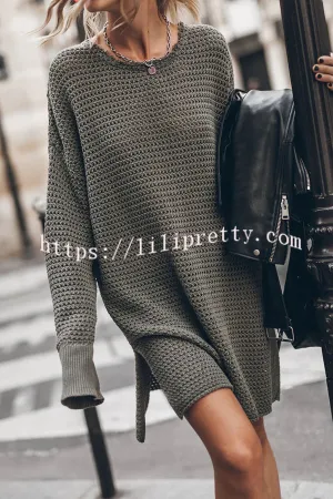 Cup of Cozy Knit Oversized Slit Side Sweater