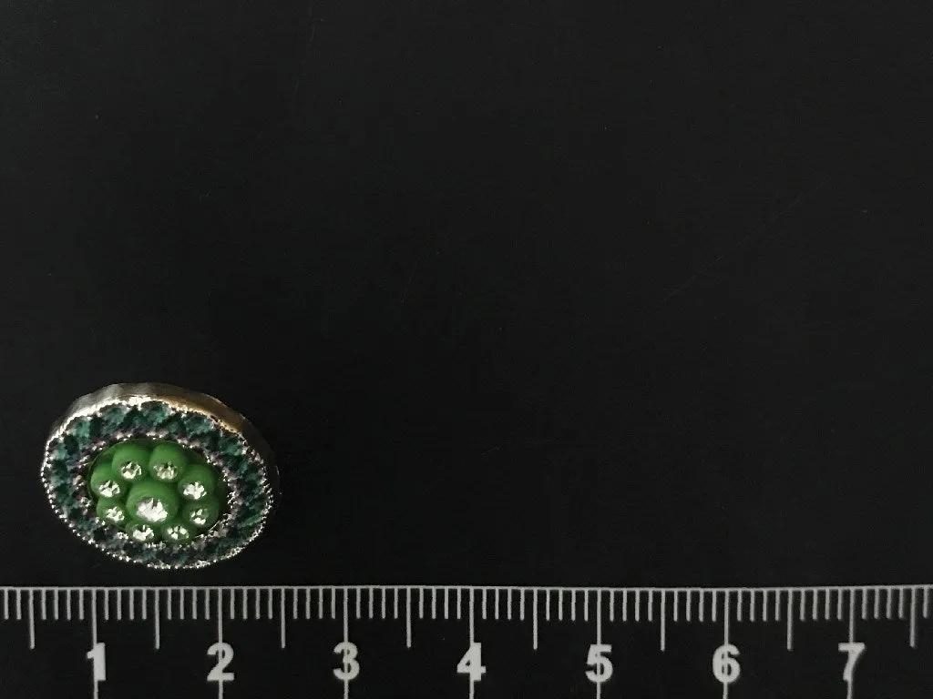 Dark Green Designer Studs Acrylic Buttons