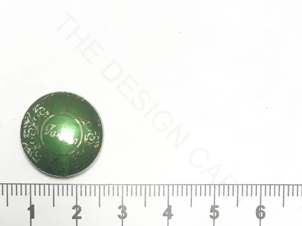 Dark Green Printed Acrylic Buttons