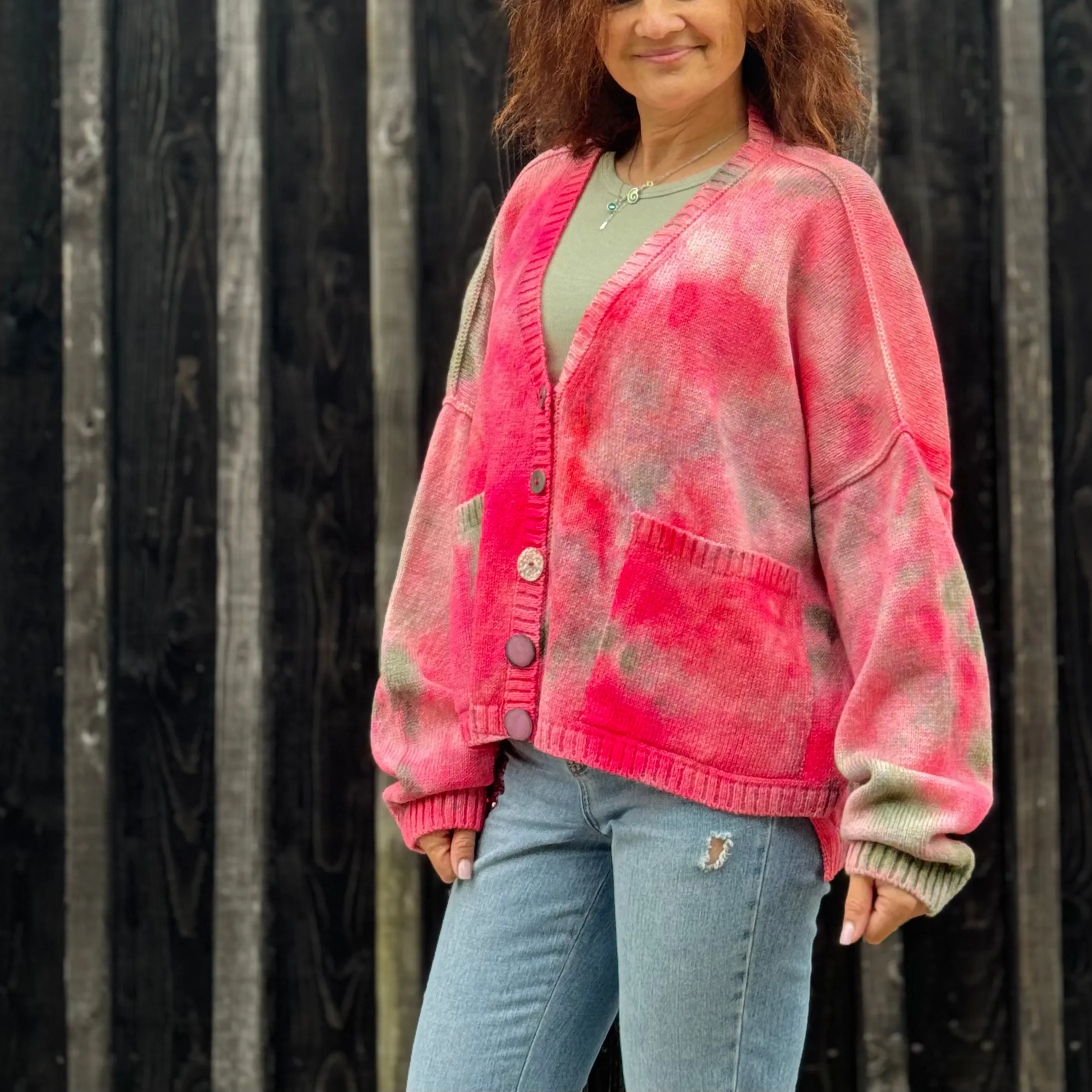 Exclusive Hand-Painted Cardigan No. L7 (Shetland Medium)