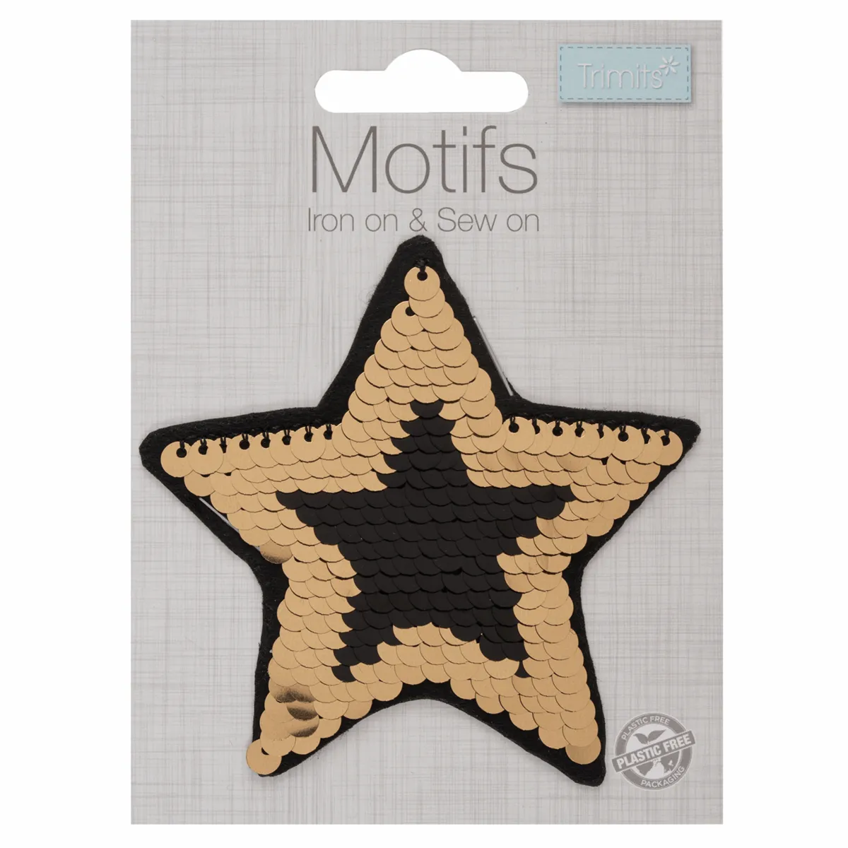 Iron-On/Sew On Motif Patch - Flip Sequin Star