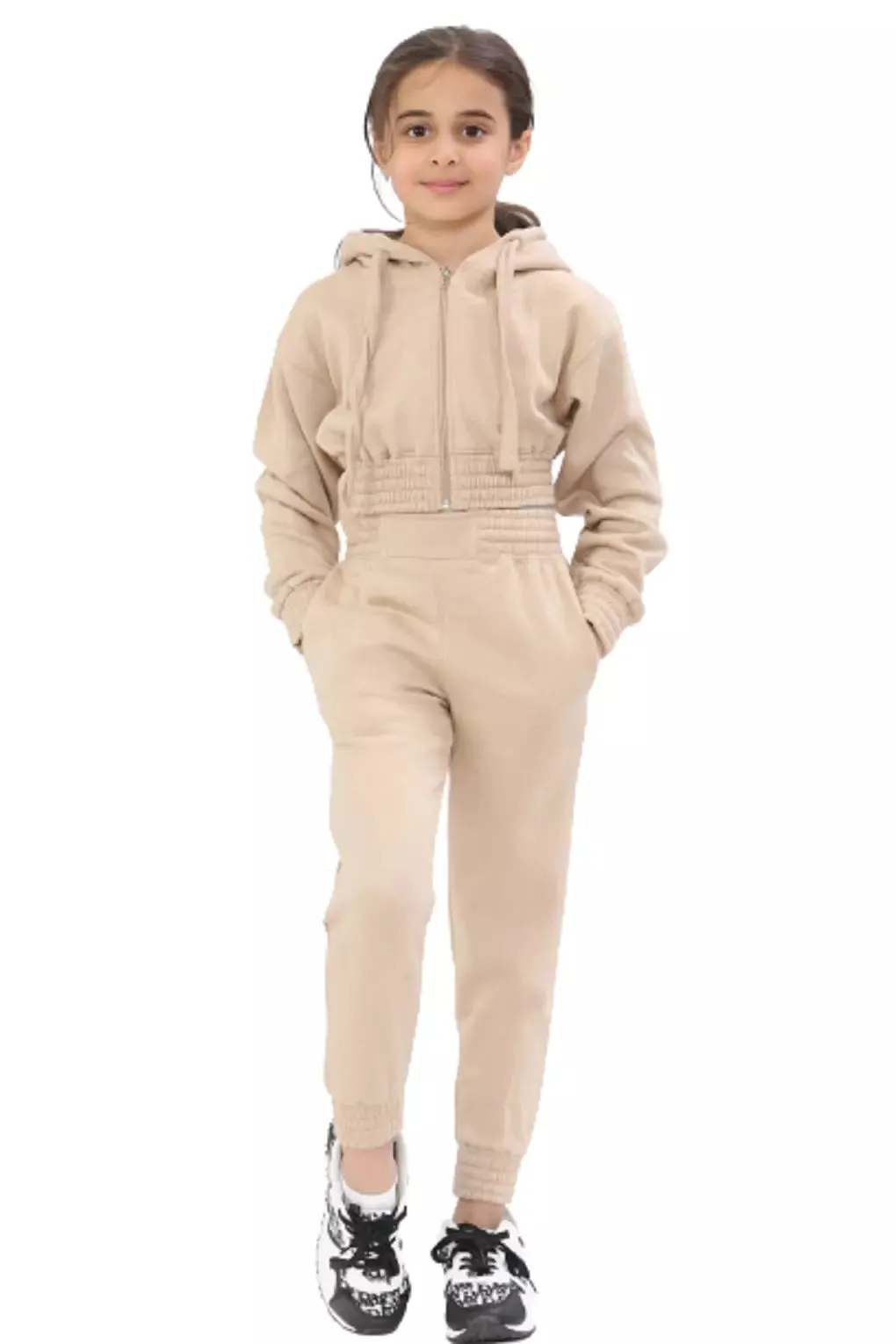 Kid Girls Tracksuit, Top Bottoms Jogger Set, Zipper Hoodie