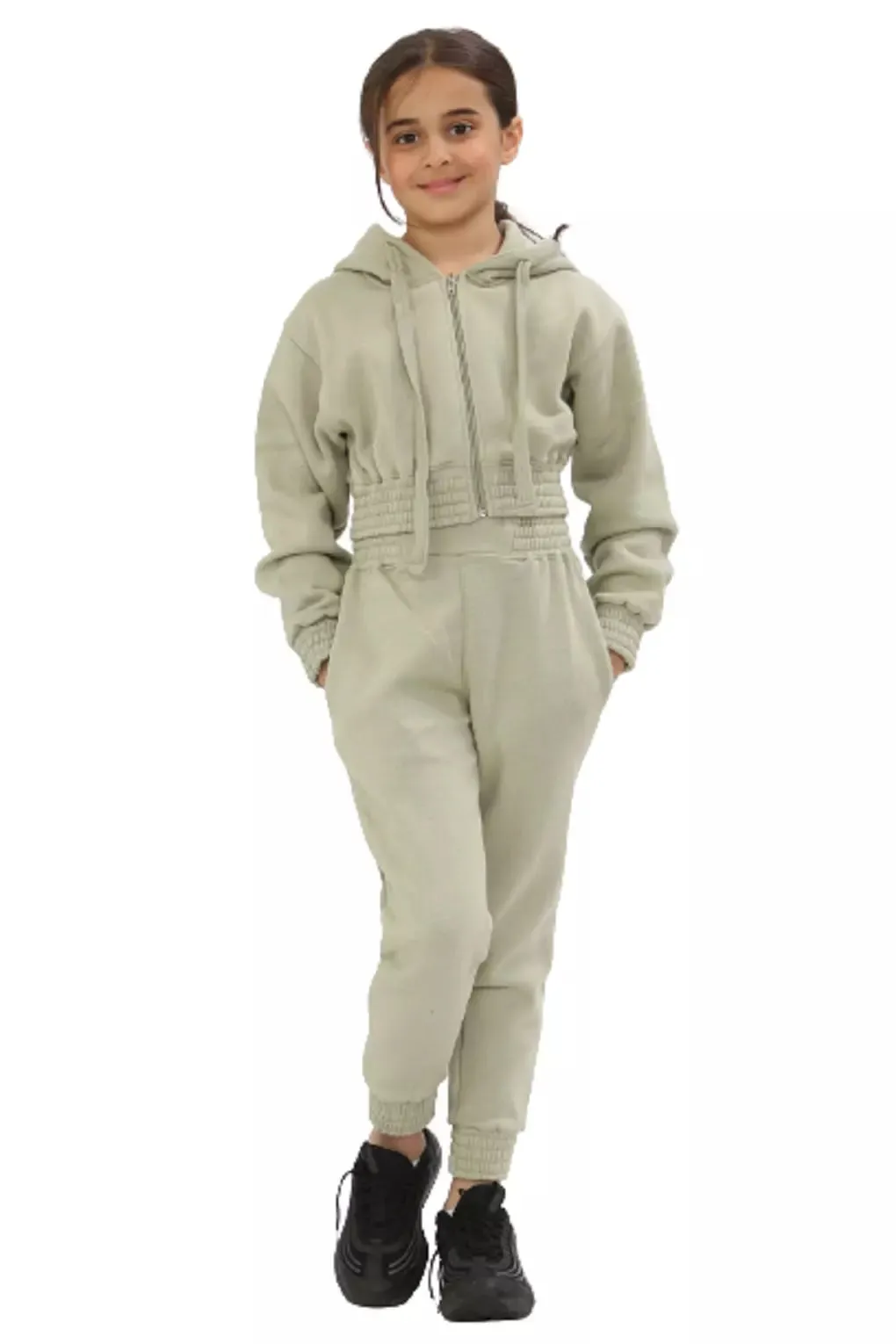 Kid Girls Tracksuit, Top Bottoms Jogger Set, Zipper Hoodie