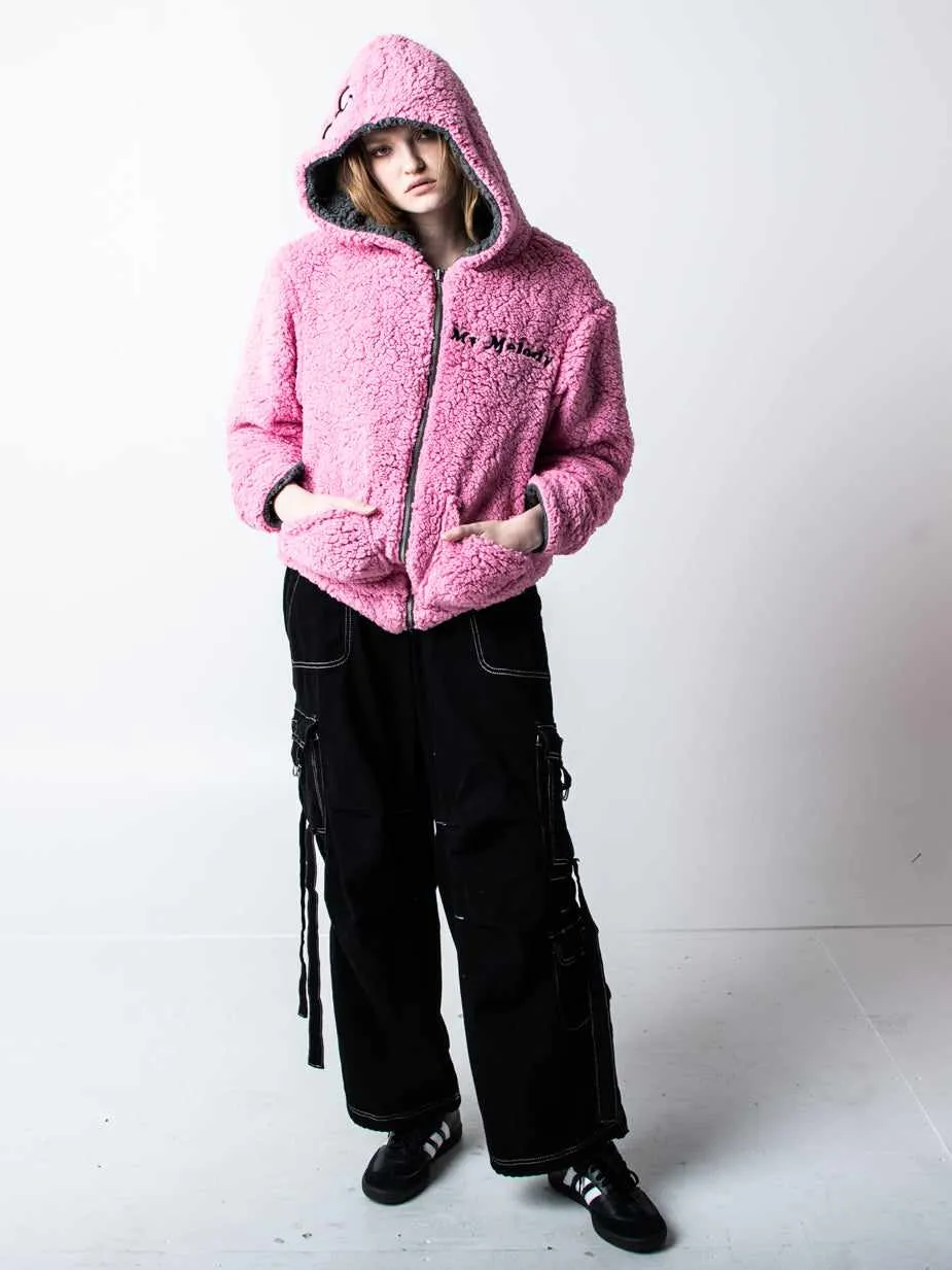 KUROMI & MY MELODY REVERSIBLE SHERPA ZIP HOODIE