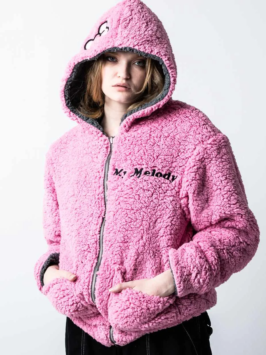 KUROMI & MY MELODY REVERSIBLE SHERPA ZIP HOODIE