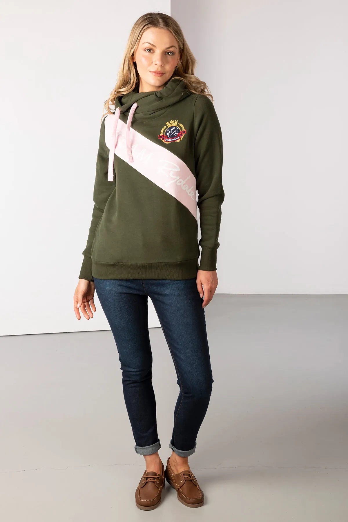 Ladies Sash Cross Neck Hoody