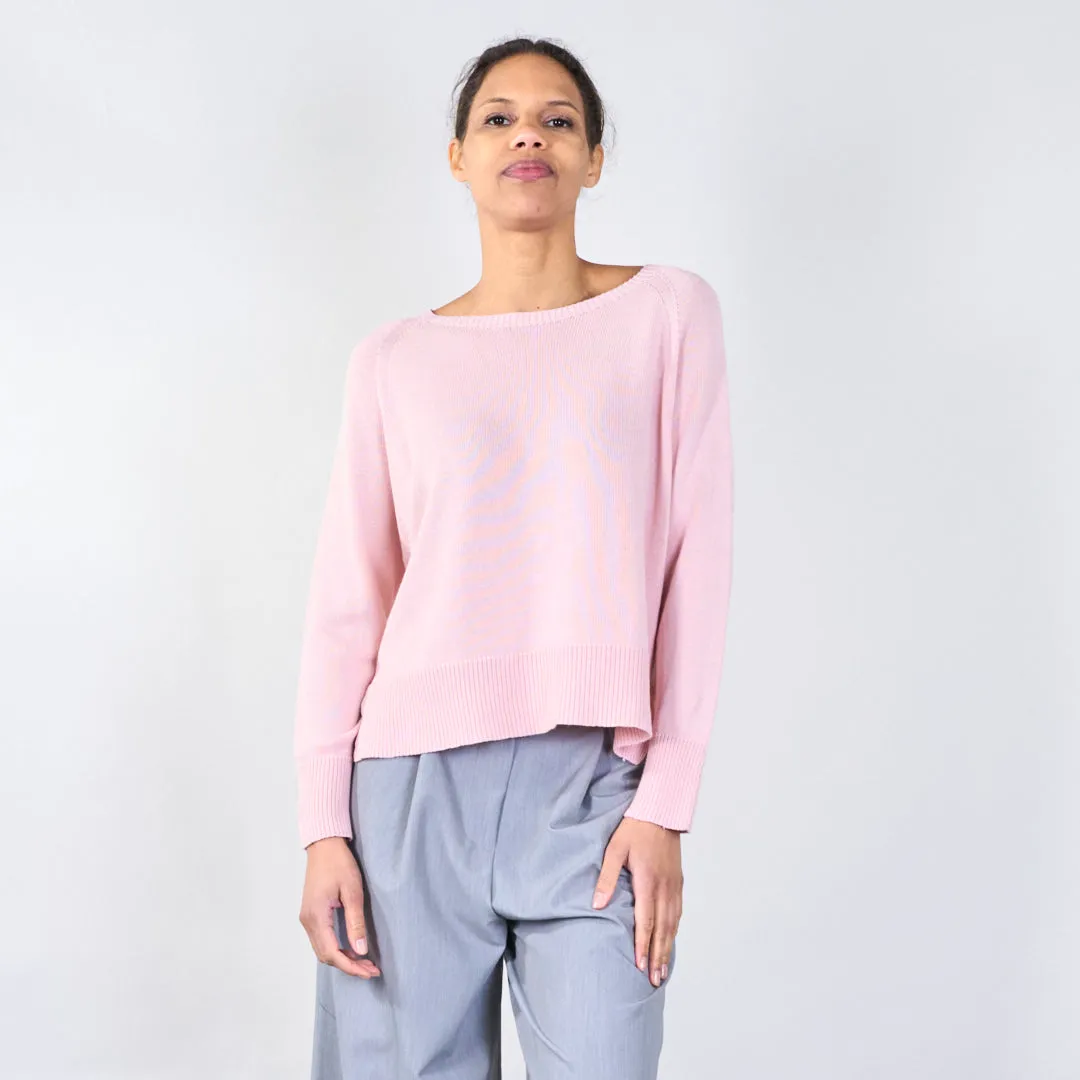 Lightweight knit sweater with ribbed hem wholesale