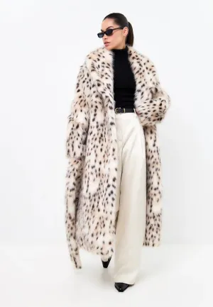 Luxe Spotted Faux Long Coat