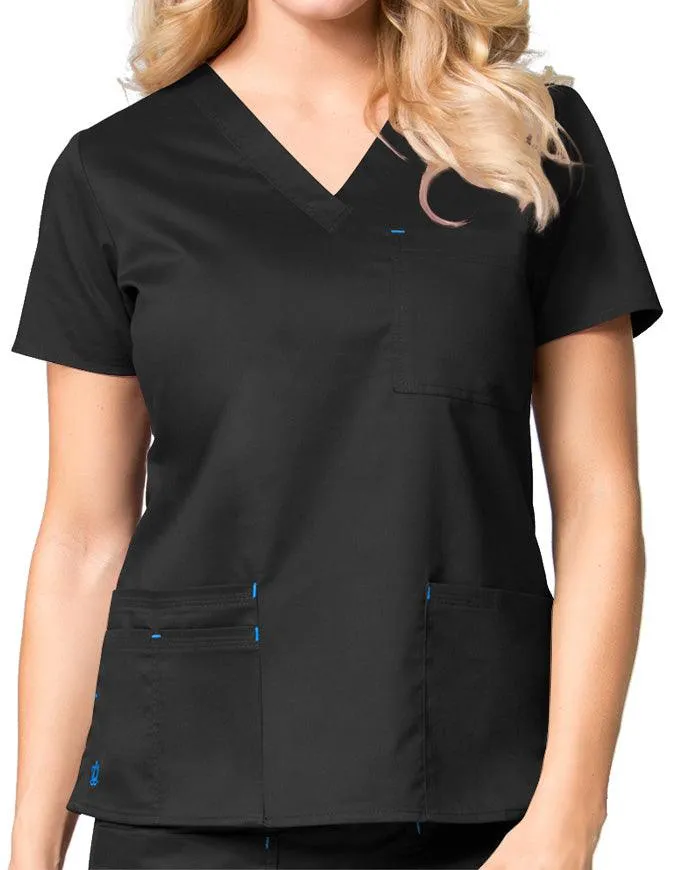 Maevn 26.5 Inch Blossom Women's V-Neck Fashion Scrub Top