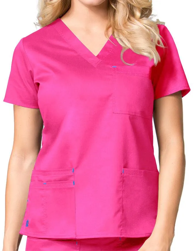 Maevn 26.5 Inch Blossom Women's V-Neck Fashion Scrub Top