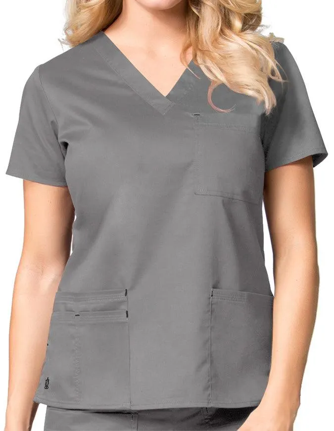 Maevn 26.5 Inch Blossom Women's V-Neck Fashion Scrub Top