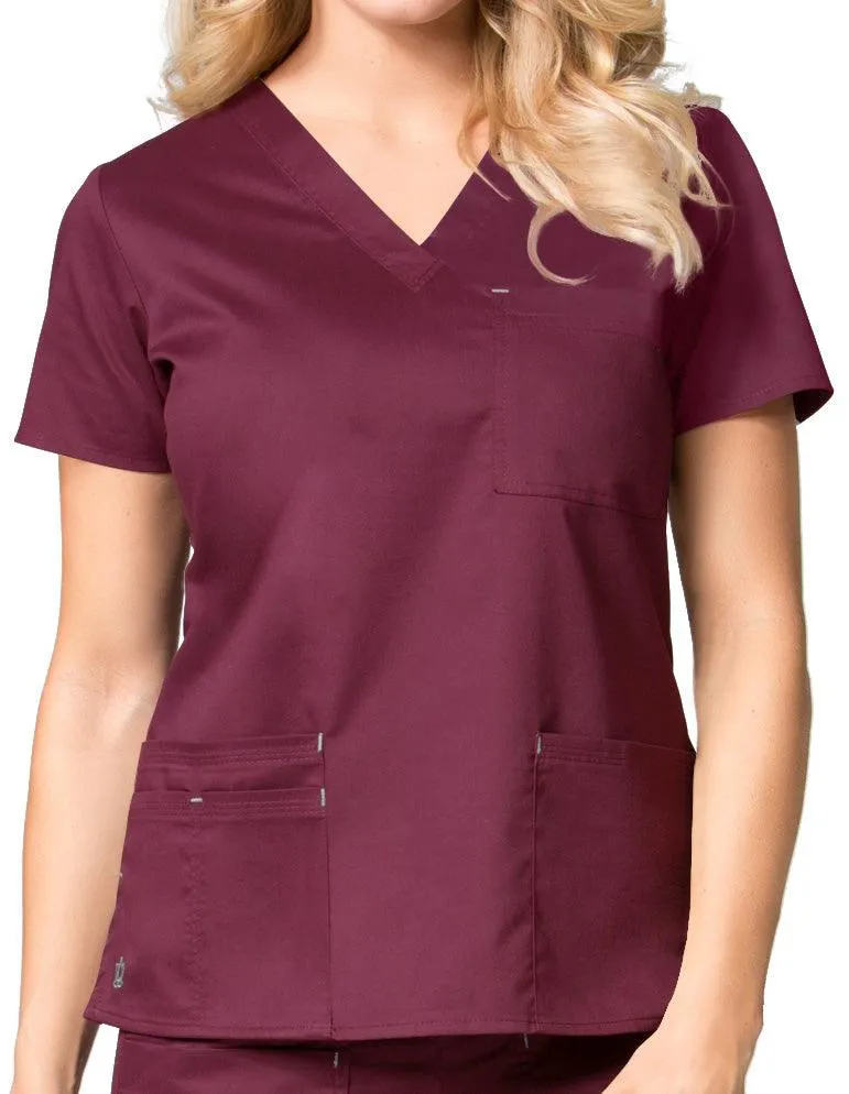 Maevn 26.5 Inch Blossom Women's V-Neck Fashion Scrub Top