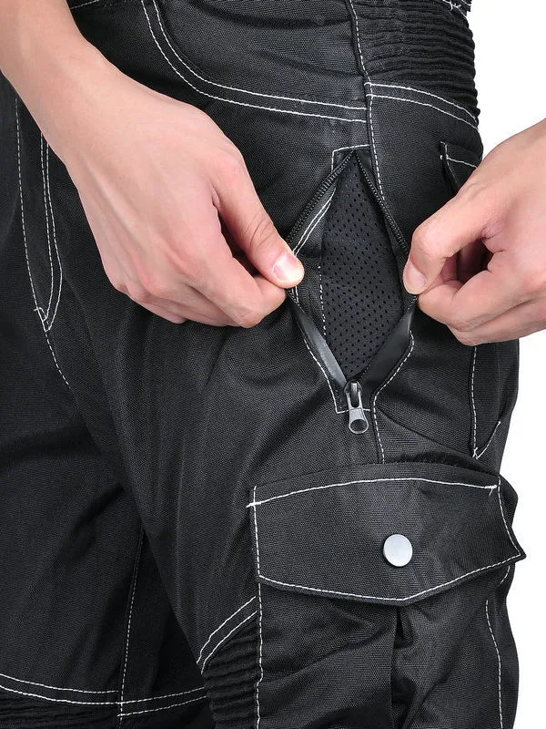 Men’s Durable Oxford Fabric Motorcycle Pants – Windproof, Anti-Slip with Knee & Hip Protection