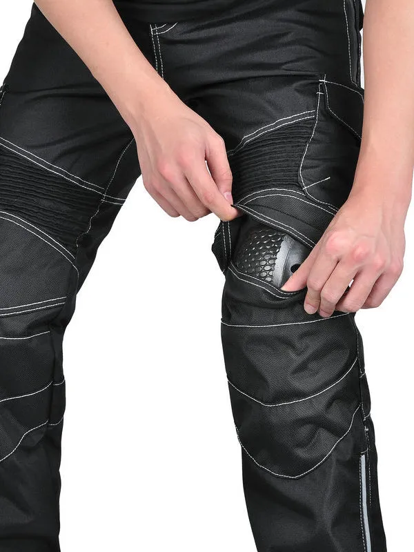 Men’s Durable Oxford Fabric Motorcycle Pants – Windproof, Anti-Slip with Knee & Hip Protection