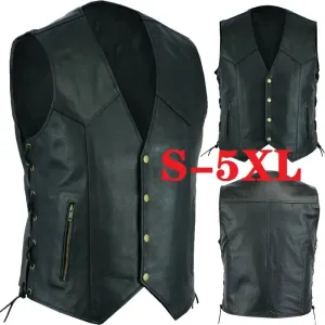 Men's Leather Motorcycle Vest