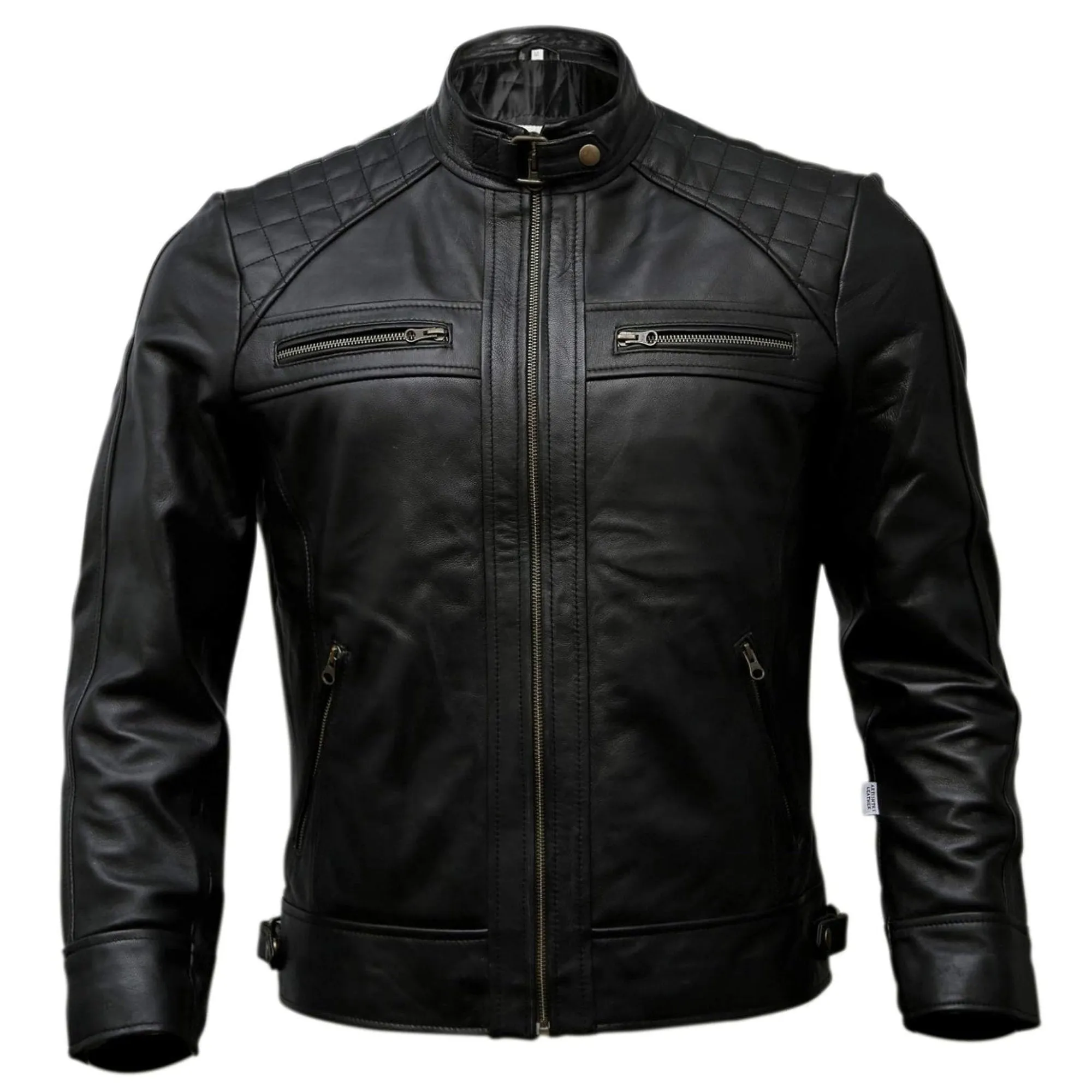 Men's Real Leather Jacket - Durable Full Grain Outerwear, Sleek Design