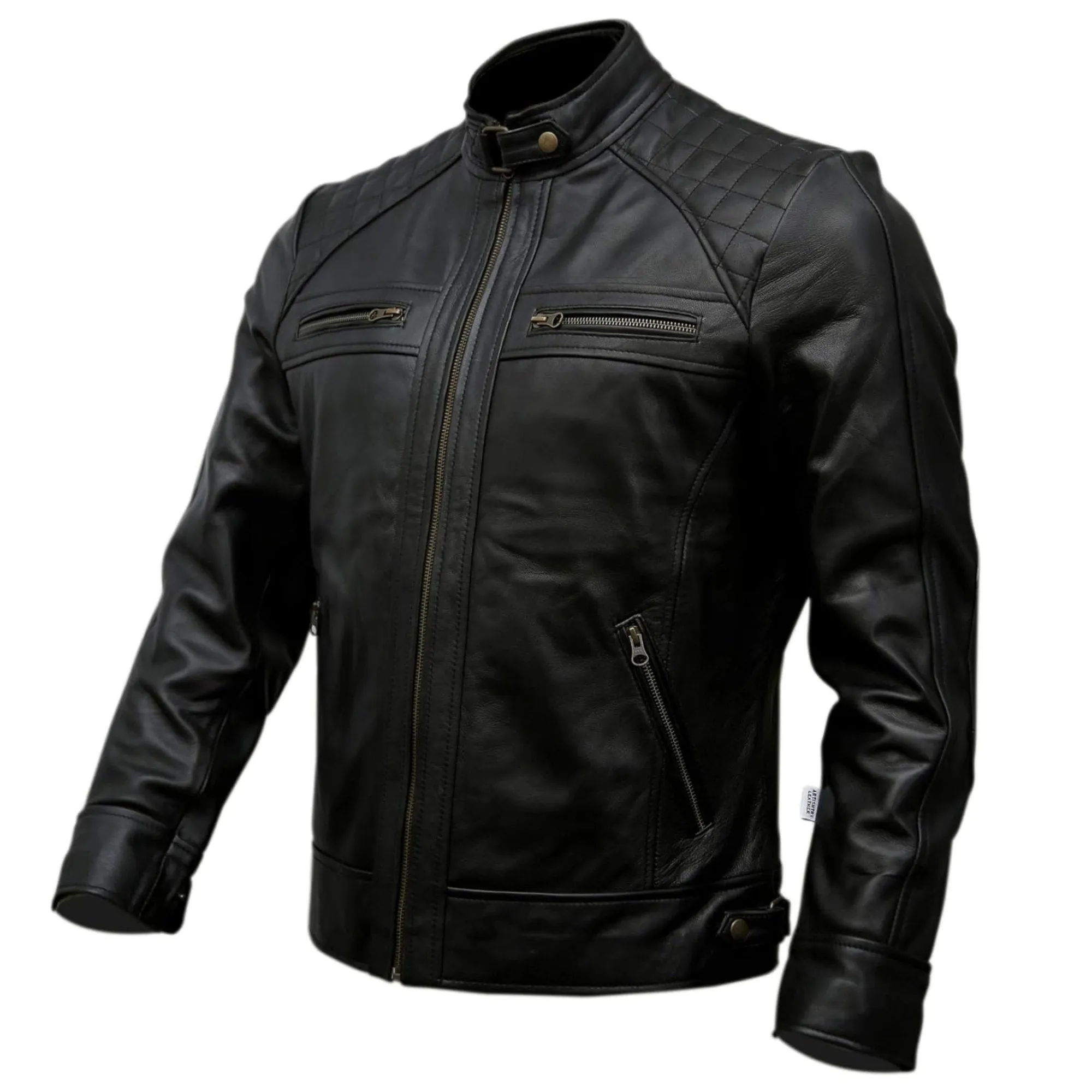 Men's Real Leather Jacket - Durable Full Grain Outerwear, Sleek Design