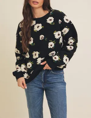 Midnight Gardenia Jacquard Sweatshirt