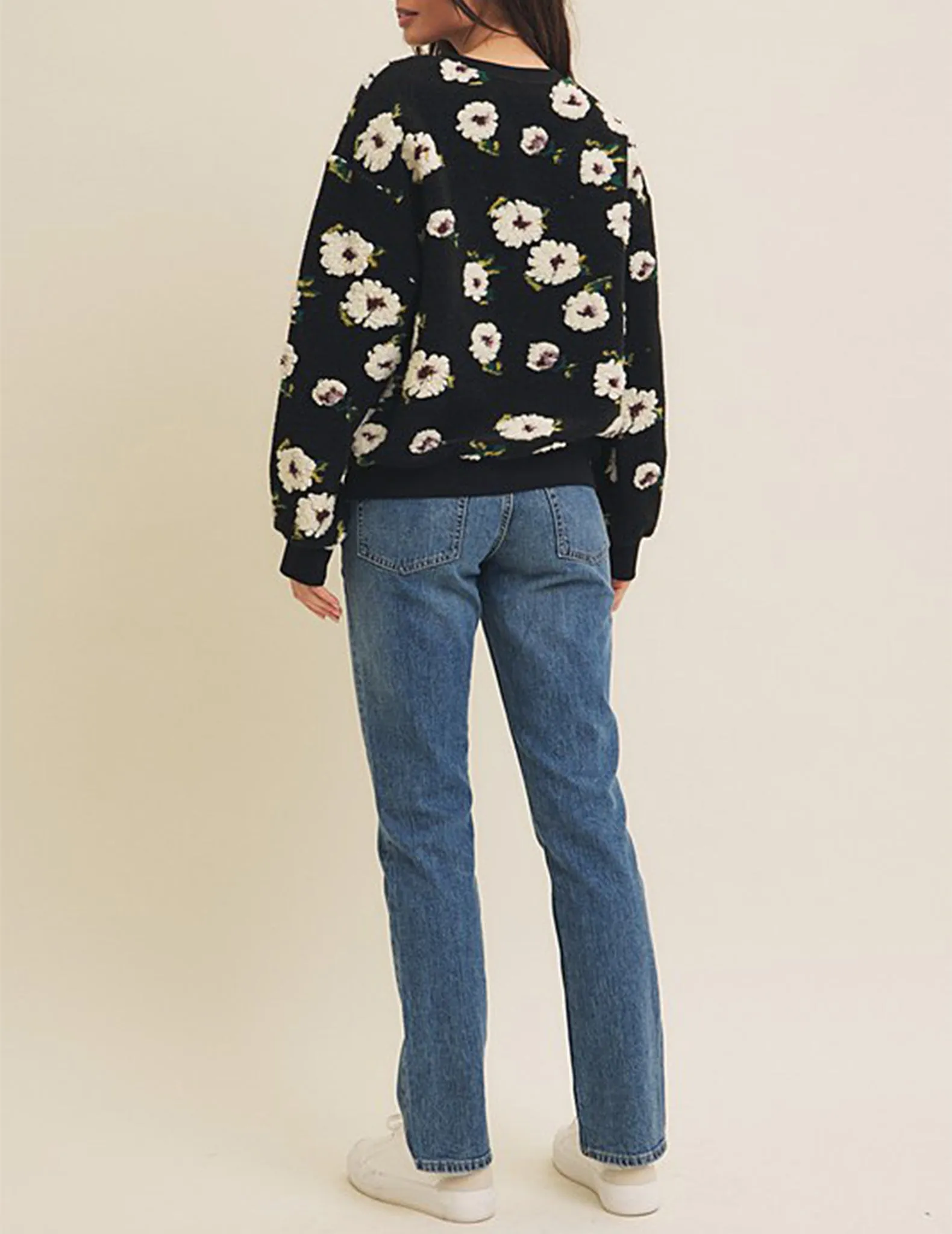 Midnight Gardenia Jacquard Sweatshirt