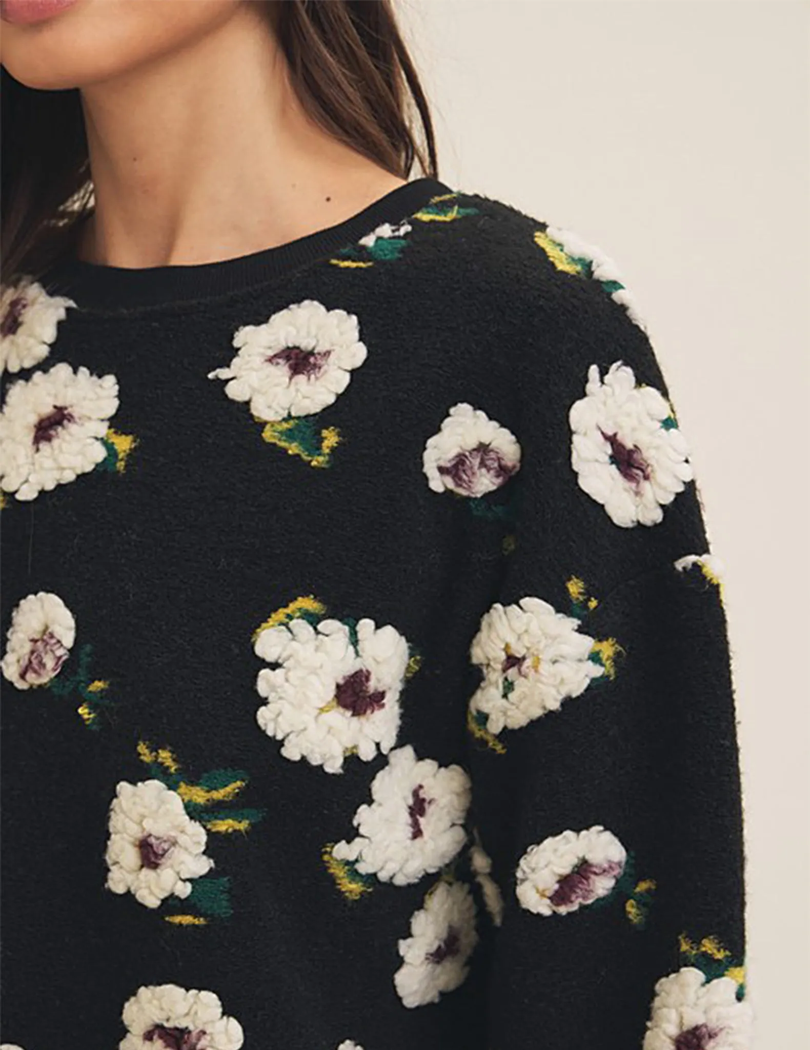 Midnight Gardenia Jacquard Sweatshirt