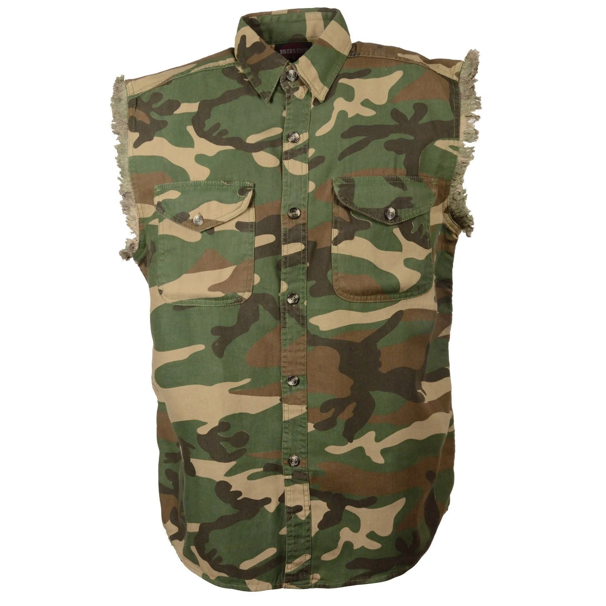 Milwaukee Performance Denim-DM4010-Men’s Jungle Camo Lightweight Sleeveless Denim Shirt