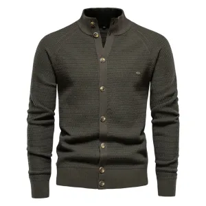 Mock Neck Men's Cardigans Sweater