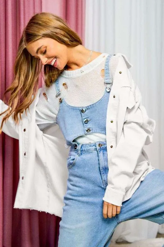 Multi Color Letters Fringed Hem Detail Shirt